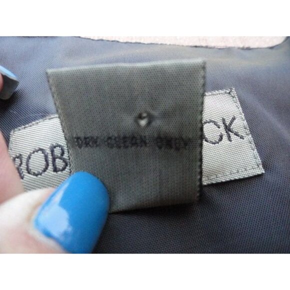 Vtg Men’s Robert Stock 100% Silk Black & Silver Paisley Vest Retro Mod Pockets L - Picture 5 of 9